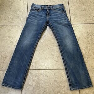 Silver Jeans Men's Zac Relaxed  Bootcut Whiskered Embroidered Tag 32x34 (32x32)